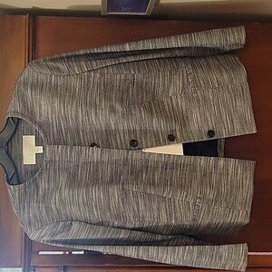 Hugo Boss | Jimesa Virgin Wool Blend Button Down Jacket Black White - US Size 8